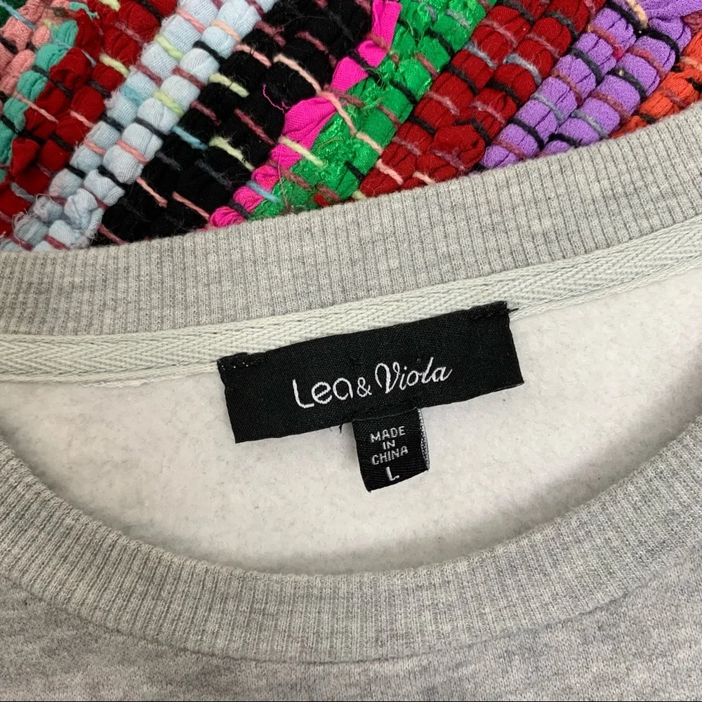 Lea & Viola | Grey Faux Fur Trimmed Long Sleeved Sweatshirt - Picture 7 of 8